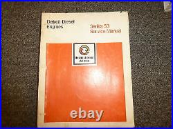 1986-1987 Detroit Diesel Allison 53 Series Engine Service Repair Manual