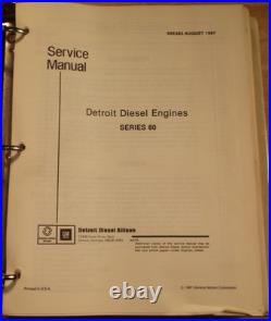 1987 Detroit Diesel Series 60 Engine Service Shop Repair Workshop Manual 6se483