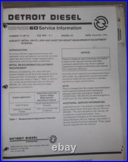 1993 Detroit Diesel Series 60 Engine Service Shop Repair Workshop Manual 6se483