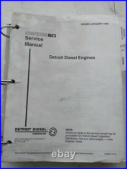 1995 Detroit Diesel Series 60 Engine Service Shop Repair Workshop Manuals 6se483
