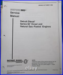 1996 Detroit Diesel Series 60 Engine Service Shop Repair Workshop Manual 6se483