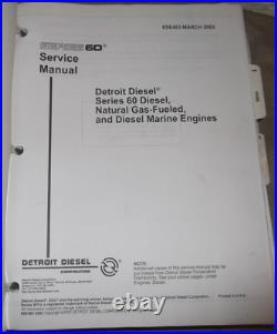 2003 Detroit Diesel Series 60 Engine Service Shop Repair Workshop Manual 6se483