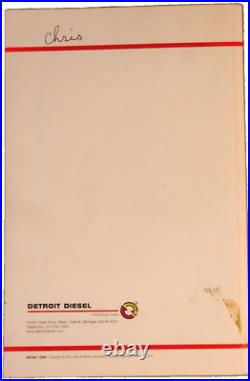 2005 Detroit Diesel Series 60 with Peel Off Info Sticker Engine Operator's Guide