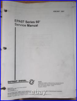 2007 Detroit Diesel Epa07 Series Engine Service Workshop Overhaul Shop Manual