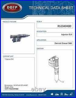 DDTP Reman Injector for Series 60 Detroit Diesel R5234940 ($275+$200 Core Dep.)