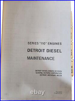 Detroit Diesel 110 Series Engine Shop Service Repair Maintenance Manual