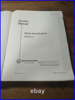 Detroit Diesel 53 Series Engine Service Repair Manual Original Rev 7/82 Sec 1-15 Detroit Diesel 53 Series Engine Service Repair Manual Original Rev 7/82 Sec 1-15