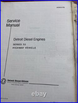 Detroit Diesel Engines Series 53 Highway Vehicle Service Manual 6SE275