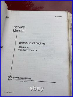 Detroit Diesel Engines Series 53 Highway Vehicle Service Manual 6SE275