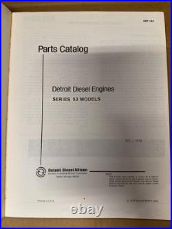 Detroit Diesel Engines, Series 53 Parts Catalog Manual, Books 1-4, 6SP124 1978