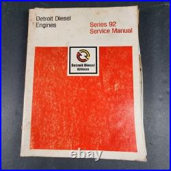 Detroit Diesel Engines Series 92 Service Manual 1977 Edition Book
