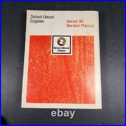 Detroit Diesel Engines Series 92 Service Manual 1977 Edition Book