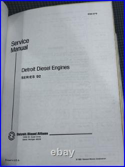 Detroit Diesel Engines Series 92 Service Manuals/Rockwell International Manuals Detroit Diesel Engines Series 92 Service Manuals/Rockwell International Manuals