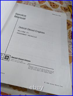 Detroit Diesel Inline 71 Series Service & Parts Manuals In-line