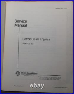 Detroit Diesel Series 53 253 353 453 653 Engine Service Repair Manual 6se201
