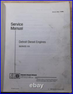 Detroit Diesel Series 53 253 353 453 653 Engine Service Repair Manual 6se201