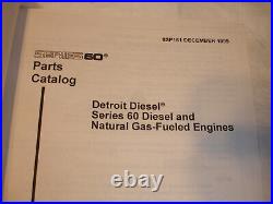 Detroit Diesel Series 60 Engines Service PARTS CATALOG Factory Manual List CLEAN