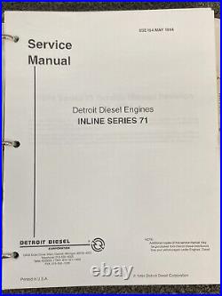 Detroit Diesel Series 71 Service Manual 2 Volume Set Missing Ch 10 & 11 Detroit Diesel Series 71 Service Manual 2 Volume Set Missing Ch 10 & 11