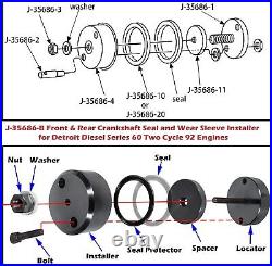 For Detroit Diesel Series 60 12.7L 14L Front Rear Crank Seal Installer J-35686-B