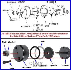 For Detroit Diesel Series 60 12.7L 14L Front Rear Crank Seal Installer J-35686-B