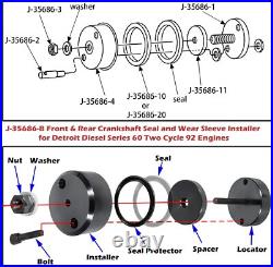 For Detroit Diesel Series 60 12.7L 14L Front Rear Crank Seal Installer J-35686-B