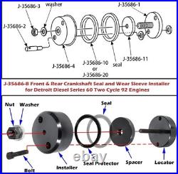 For Detroit Diesel Series 60 Front & Rear Seal Wear Sleeve Installer J-35686-B