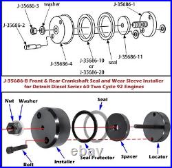 J-35686-B Front Rear Crank Seal Installer For Detroit Diesel Series 60 12.7L 14