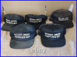 Lot of 5 Detroit Diesel Series 50 Logo Black Trucker Hats Snapback Caps