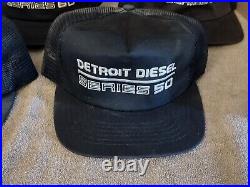 Lot of 5 Detroit Diesel Series 50 Logo Black Trucker Hats Snapback Caps