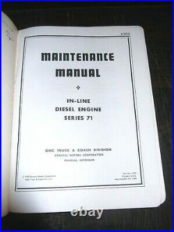 Original Detroit Diesel Series 71 4-71 6-71 Diesel Engines Maintenance Manual