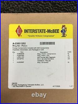 Set of 6 Interstate McBee 23531252 Piston Ring Set for Series 60 Detroit Diesel